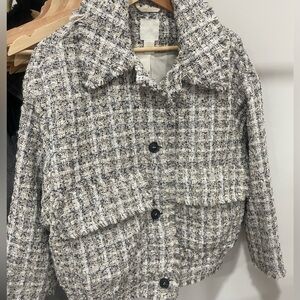 H&M Textured Weave Boxy Jacket - Size M (Fits L)
